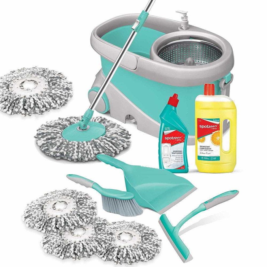 Spotzero Prime Mop Floor And Kitchen Cleaning Aqua+Green Online