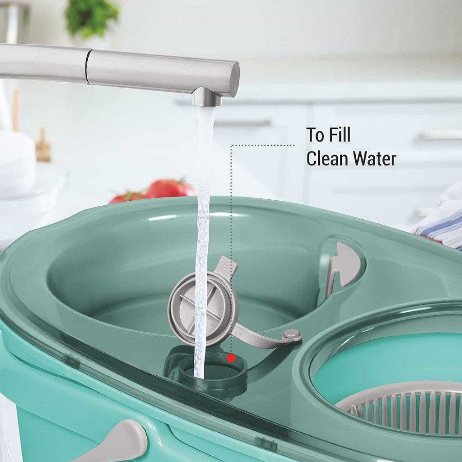 Spotzero Twin Star Ss Spin Mop Aqua+Green Online