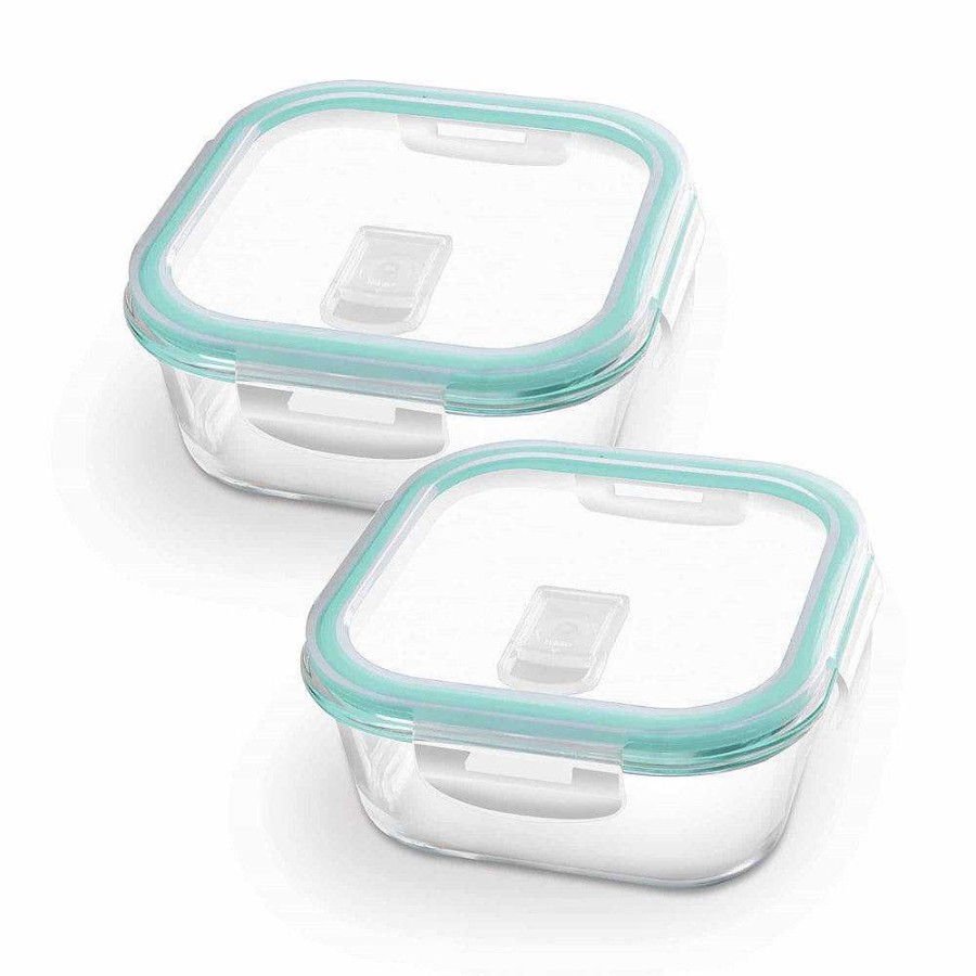 Treo Hi Borosilicate Clip Fresh Square Container Transparent Clearance