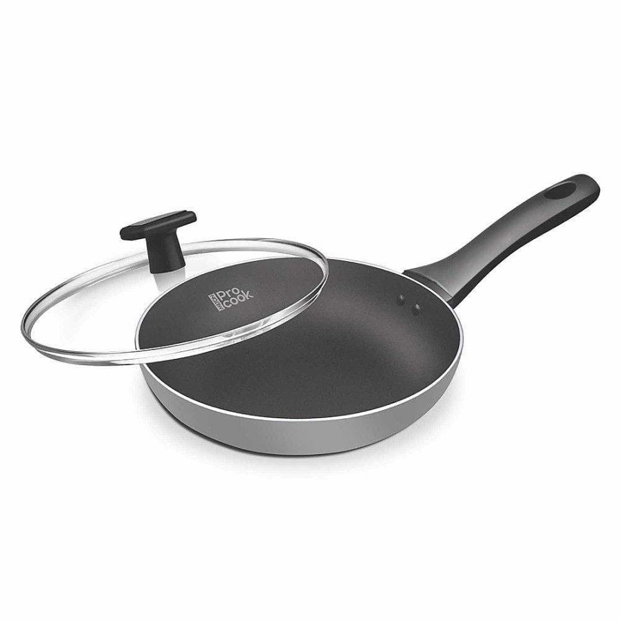 ProCook Pearl Induction Fry Pan With Lid Black Hot