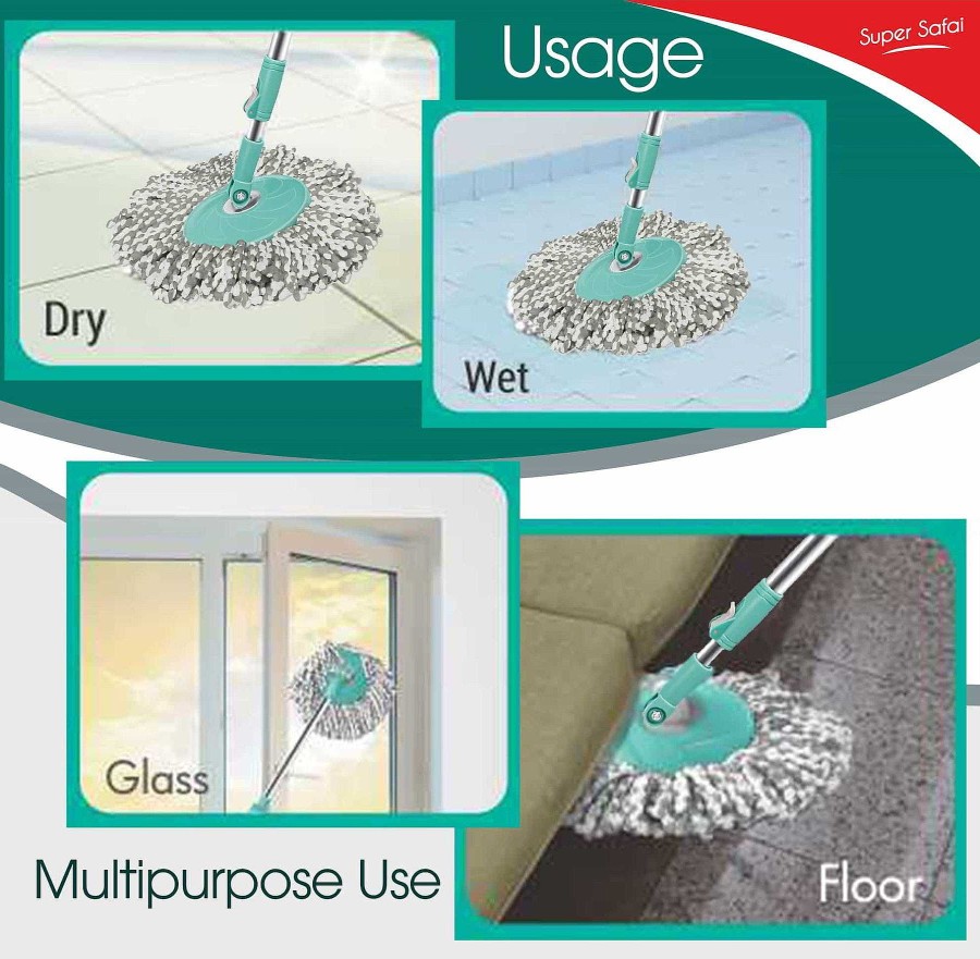 Spotzero Classic Spin Mop Aqua+Green New