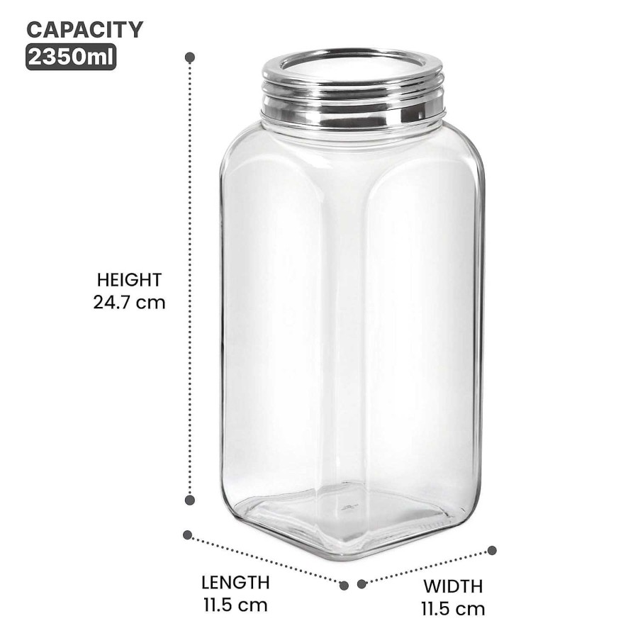 ProCook Square Jar With Sus304 Lid Transparent Best