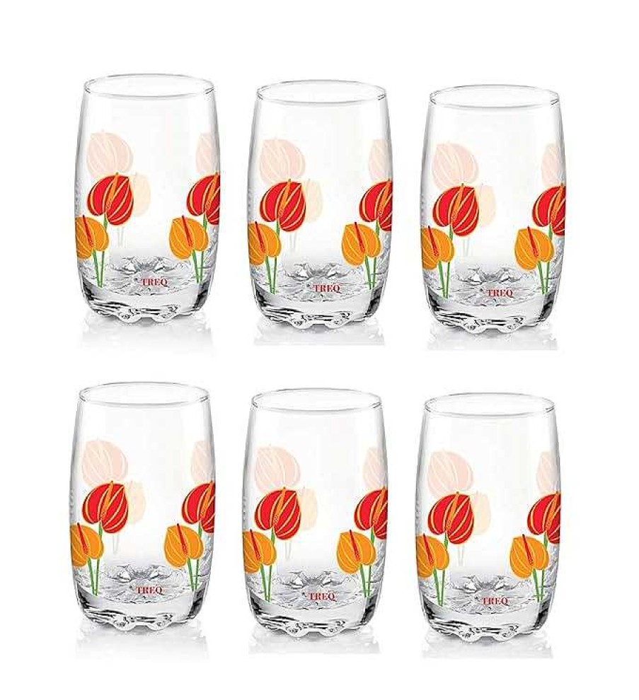 Treo D Ziner Lyon Glass Tumbler Orange+Red Hot