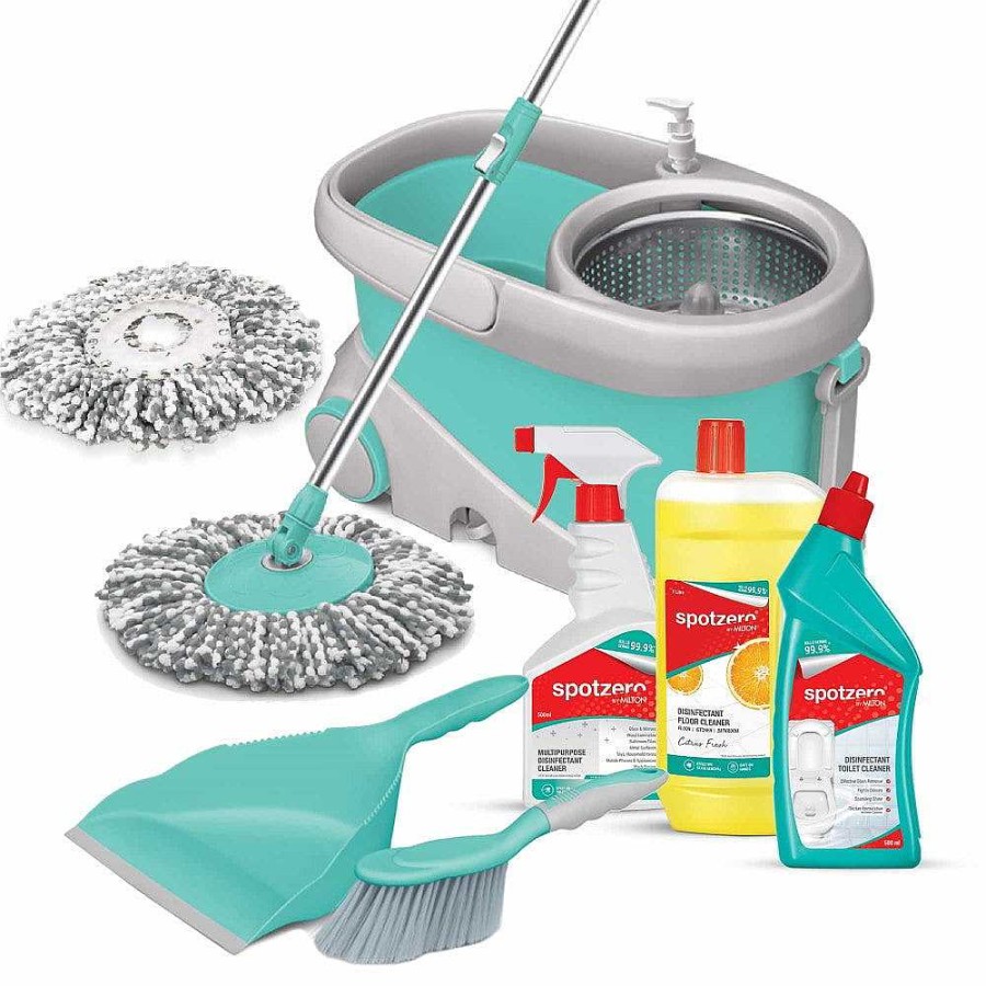 Spotzero Prime Mop Cleaning Kit Aqua+Green Best