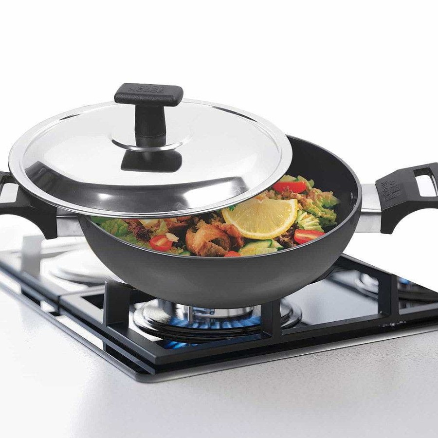 ProCook Kadhai Hard Anodized With Stainless Lid Steel Best