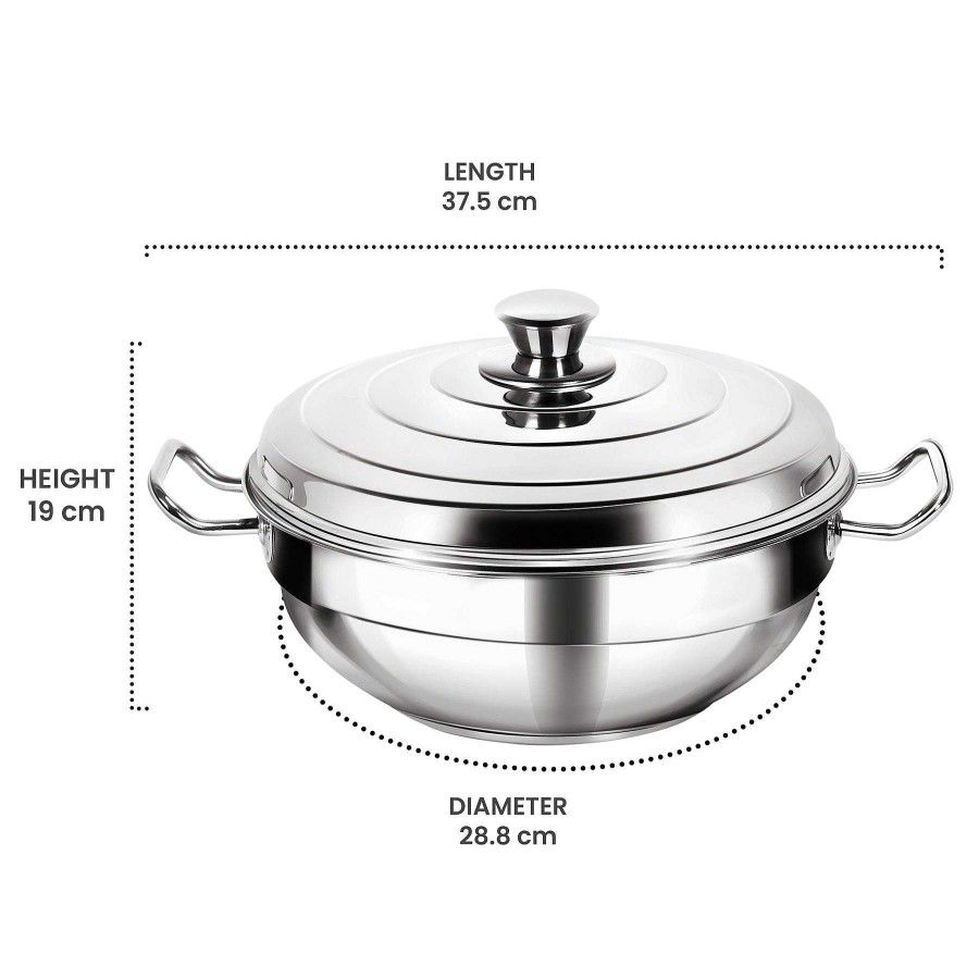 ProCook Multi Kadhai With Lid Silver New