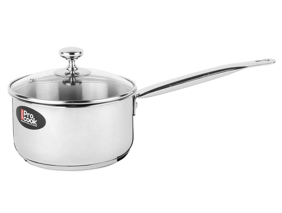 ProCook Sauce Pan Wth Glas Lid Steel Hot