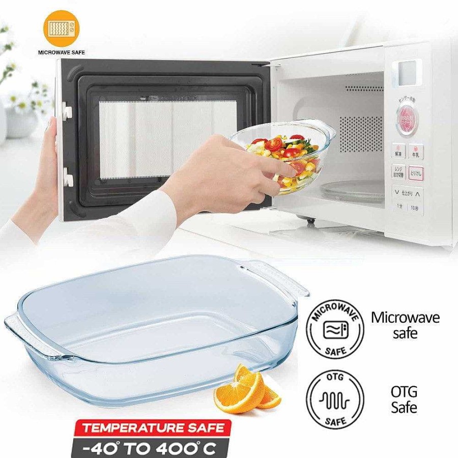 Treo Ovensafe Deep Rectangular Roaster Dish Transparent New