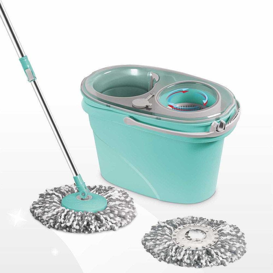 Spotzero Twin Star Pp Spin Mop Aqua+Green New