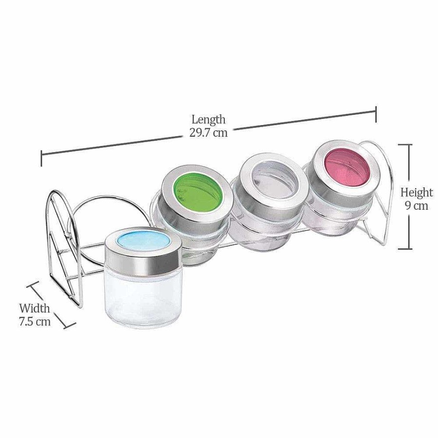 Treo Delfy Jar Set With Metal Stand Transparent New