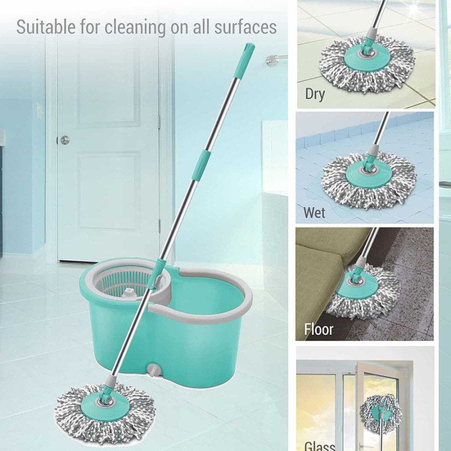 Spotzero Wheely Spin Mop Aqua+Green Wholesale