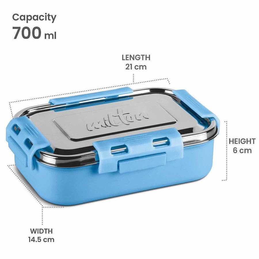 Milton Steel Flat Lunchbox New