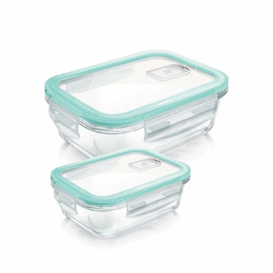 Treo Hi Borosilicate Clip Fresh Rectangular Container Transparent Clearance