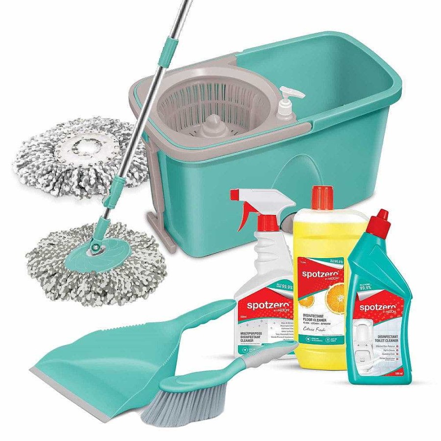 Spotzero Classic Mop Cleaning Kit Aqua+Green Online