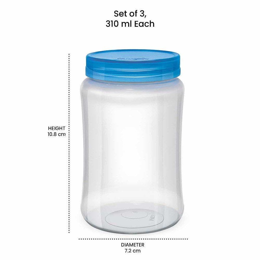 Milton Crisp N Clear 300 -Round 3 Pcs Set Blue Transparent New