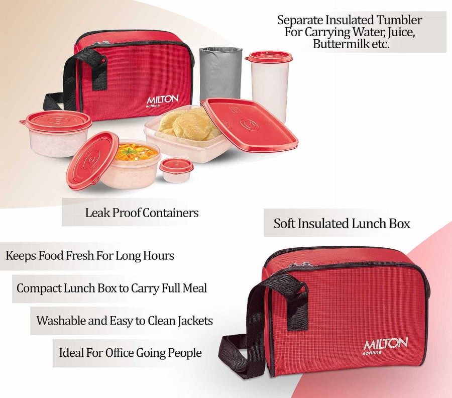 Milton Prime Lunch Lunchbox Red Clearance