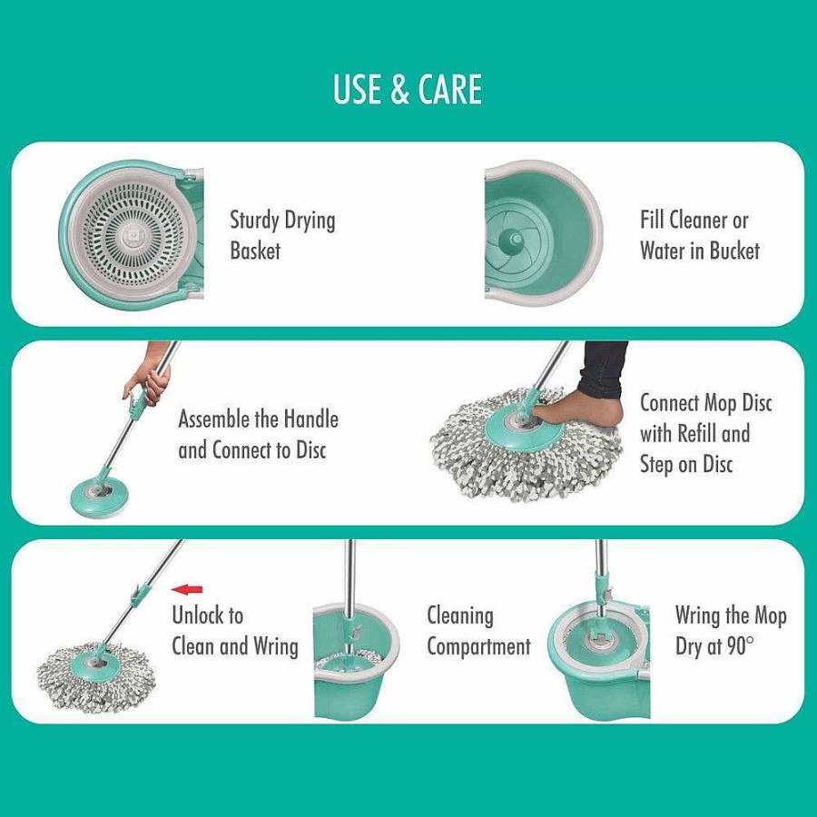 Spotzero Ace Spin Mop Aqua+Green Online