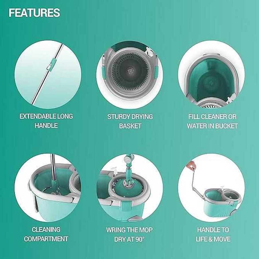 Spotzero Royale Spin Mop Aqua+Green Best