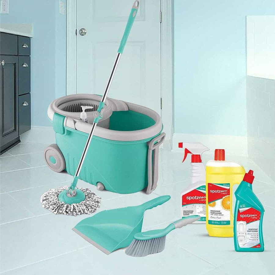 Spotzero Elegant Mop Cleaning Kit Aqua+Green Online