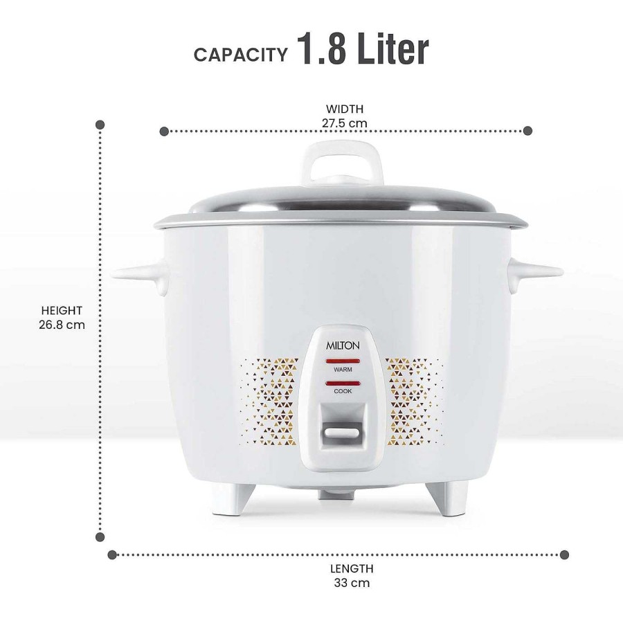 Milton Prime Electric Rice Cooker White Hot